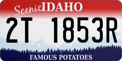 ID license plate 2T1853R