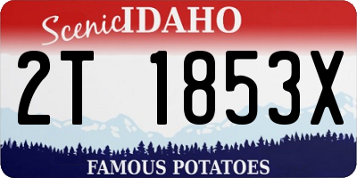 ID license plate 2T1853X