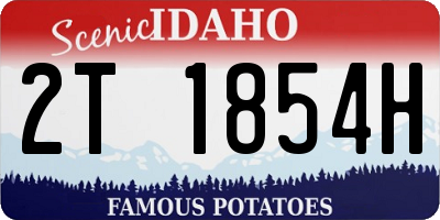 ID license plate 2T1854H