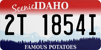 ID license plate 2T1854I