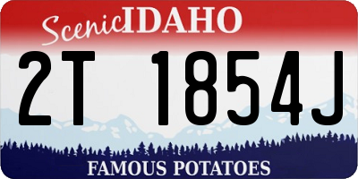 ID license plate 2T1854J