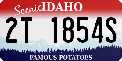 ID license plate 2T1854S