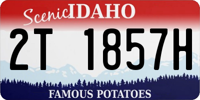 ID license plate 2T1857H