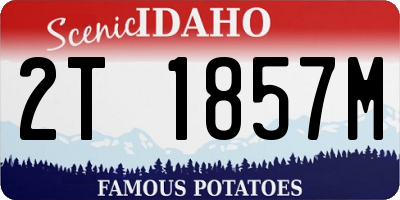 ID license plate 2T1857M