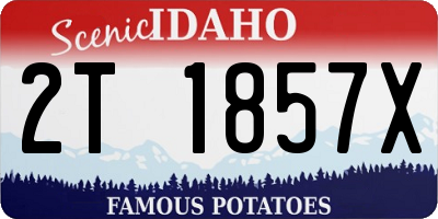 ID license plate 2T1857X