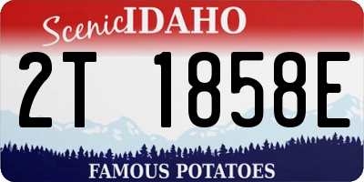 ID license plate 2T1858E