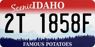 ID license plate 2T1858F