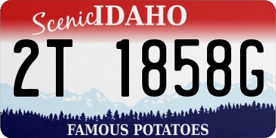 ID license plate 2T1858G