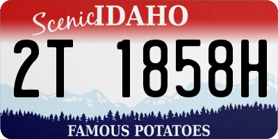 ID license plate 2T1858H