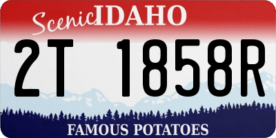 ID license plate 2T1858R