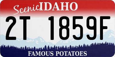 ID license plate 2T1859F