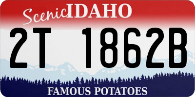 ID license plate 2T1862B