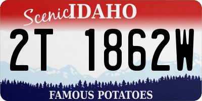 ID license plate 2T1862W