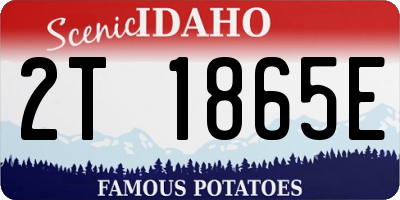 ID license plate 2T1865E
