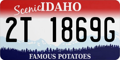 ID license plate 2T1869G