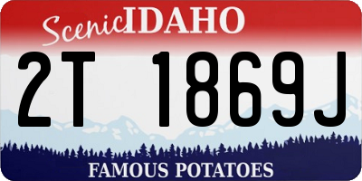 ID license plate 2T1869J