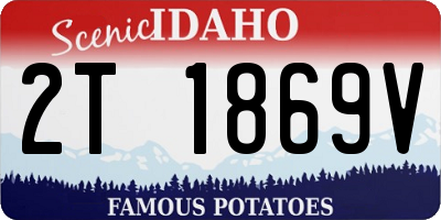 ID license plate 2T1869V