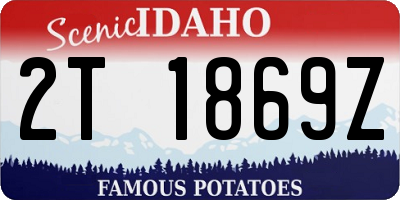 ID license plate 2T1869Z