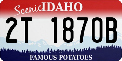 ID license plate 2T1870B