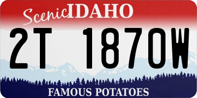 ID license plate 2T1870W