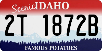 ID license plate 2T1872B