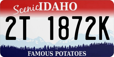 ID license plate 2T1872K