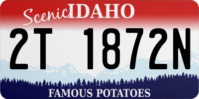 ID license plate 2T1872N