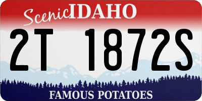 ID license plate 2T1872S
