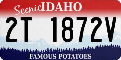 ID license plate 2T1872V