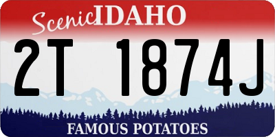 ID license plate 2T1874J