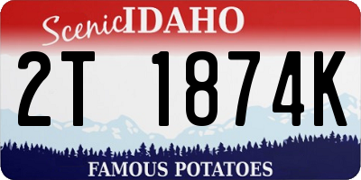 ID license plate 2T1874K