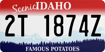 ID license plate 2T1874Z