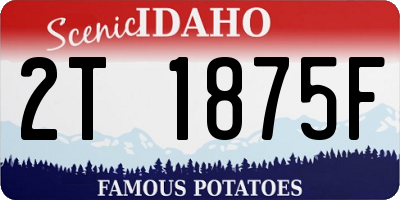 ID license plate 2T1875F
