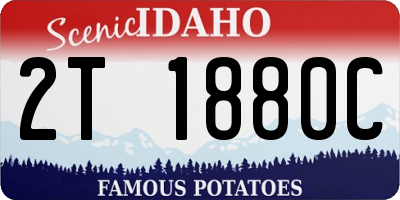 ID license plate 2T1880C