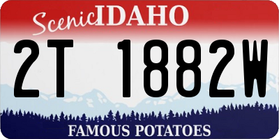 ID license plate 2T1882W