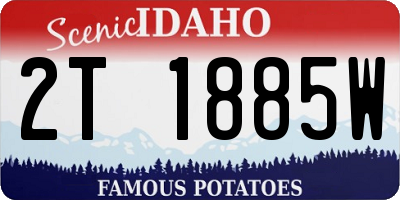 ID license plate 2T1885W