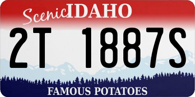 ID license plate 2T1887S