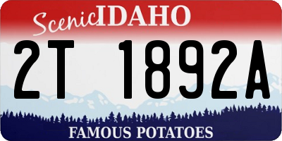 ID license plate 2T1892A