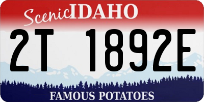 ID license plate 2T1892E