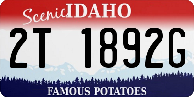 ID license plate 2T1892G