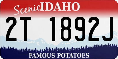 ID license plate 2T1892J