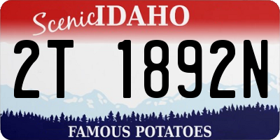ID license plate 2T1892N