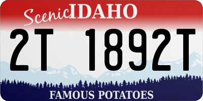 ID license plate 2T1892T