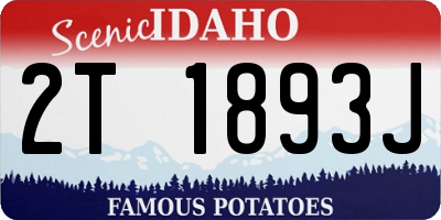 ID license plate 2T1893J