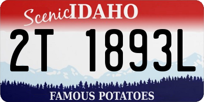 ID license plate 2T1893L