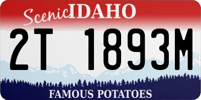 ID license plate 2T1893M