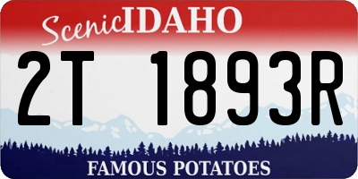 ID license plate 2T1893R