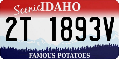 ID license plate 2T1893V
