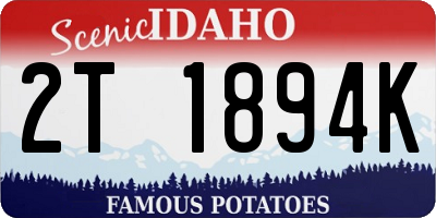 ID license plate 2T1894K
