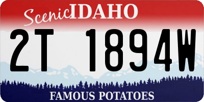 ID license plate 2T1894W